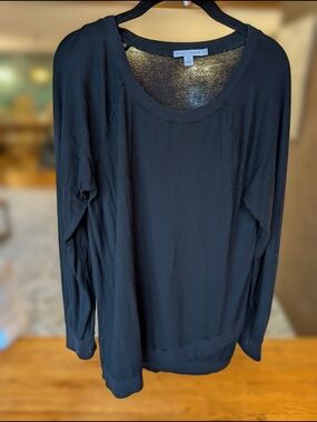 Thread 4 Thought Black Scoop Neck Long-Sleeve Top